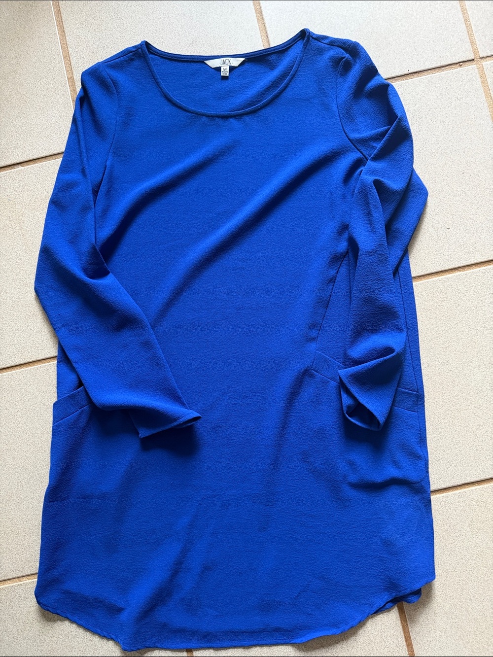 Jack by BB Dakota Cobalt Blue Scoop Neck Shift Top